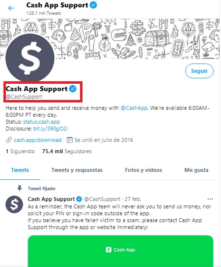 cashapp support twitter account