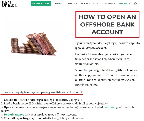 How to open an offshore bank account