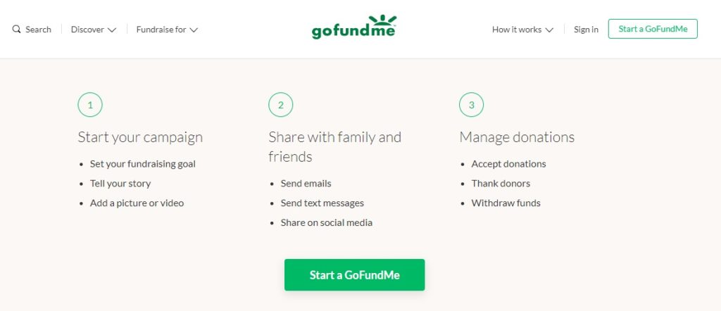 Gofundme website