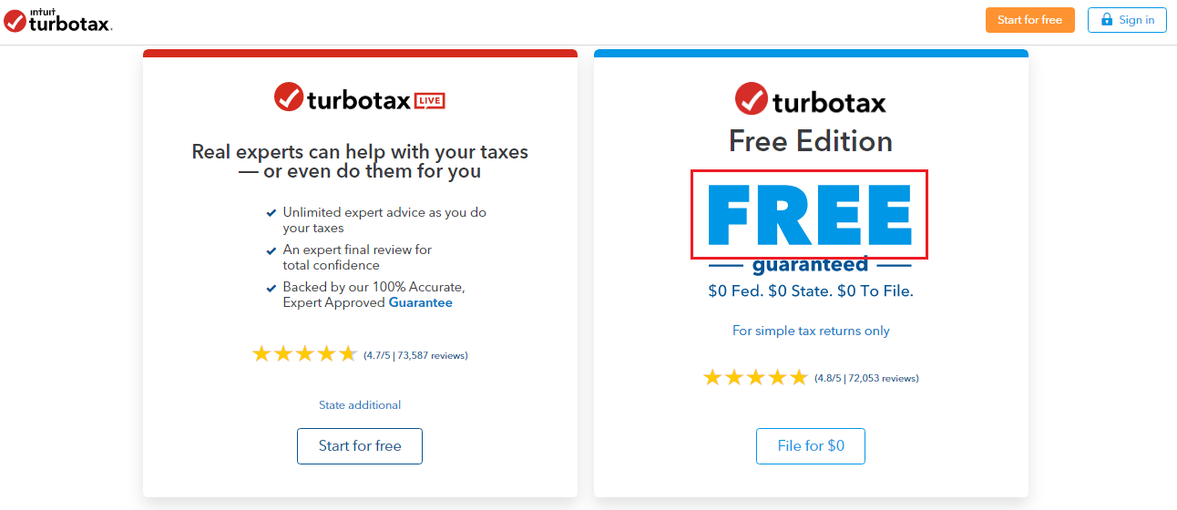 turbotax plans